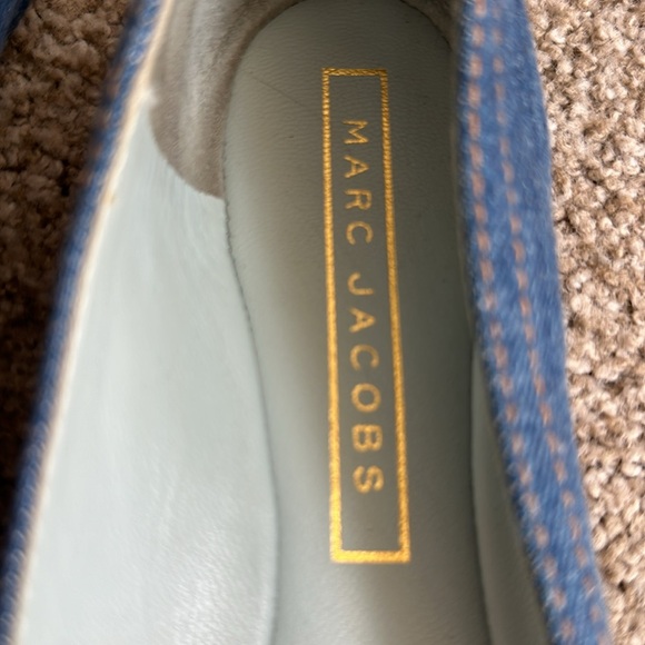 Mark Jacobs ladies denim flats with red sequin bow size 38 1/2 - Picture 6 of 8